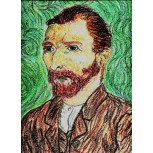 Retrato de Vincent fondo verde
