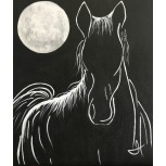 Blanco y Negro Caballo y Luna