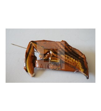 BROCHE 13 marron con barniz cerámico